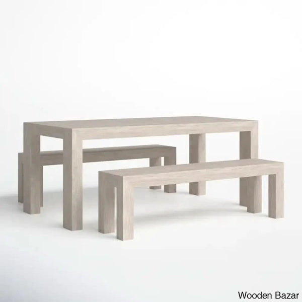 Cady 6 Seater Teak Wood Solid Dining Set - Wooden Bazar
