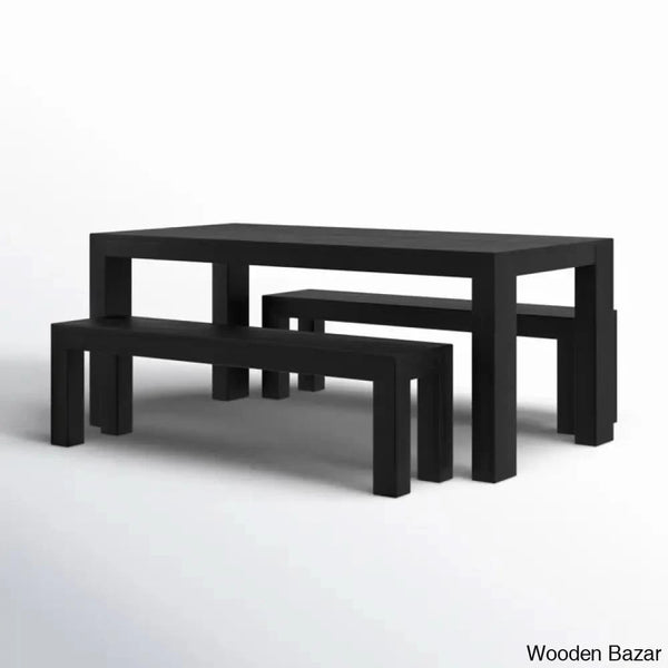 Cady 6 Seater Teak Wood Solid Dining Set - Wooden Bazar