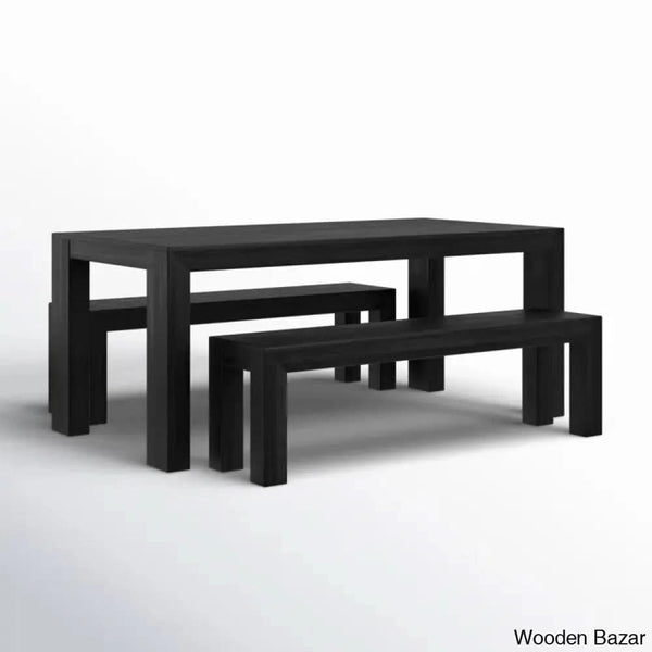 Cady 6 Seater Teak Wood Solid Dining Set - Wooden Bazar