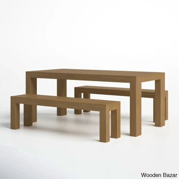 Cady 6 Seater Teak Wood Solid Dining Set - Wooden Bazar