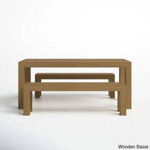 Cady 6 Seater Teak Wood Solid Dining Set - Wooden Bazar