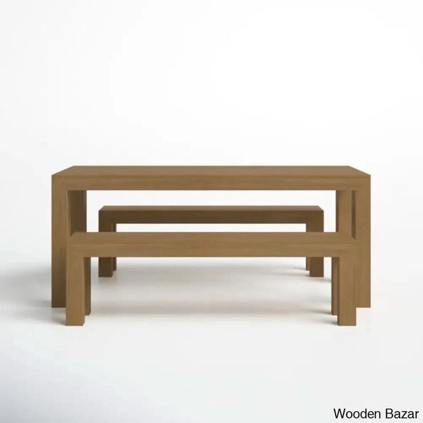 Cady 6 Seater Teak Wood Solid Dining Set - Wooden Bazar