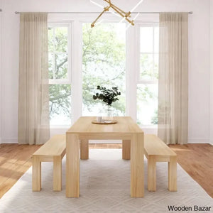Cady 6 Seater Teak Wood Solid Dining Set - Wooden Bazar