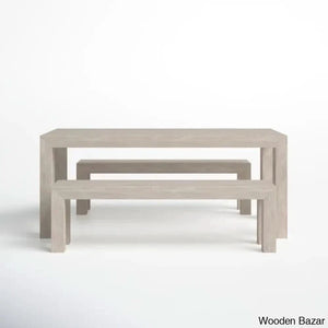 Cady 6 Seater Teak Wood Solid Dining Set - Wooden Bazar