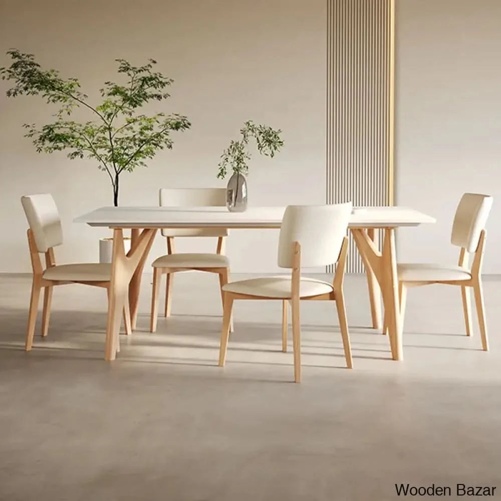Cahir Luxury Wooden Dining Set For Luxe Homes - Bazar 6 Seater