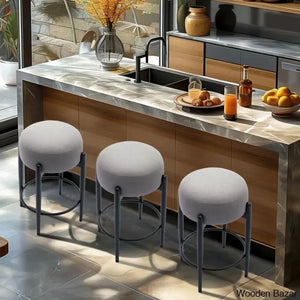 Carien 24’’ Swivel Sherpa Upholstered Counter Stool Gray / 3 Piece