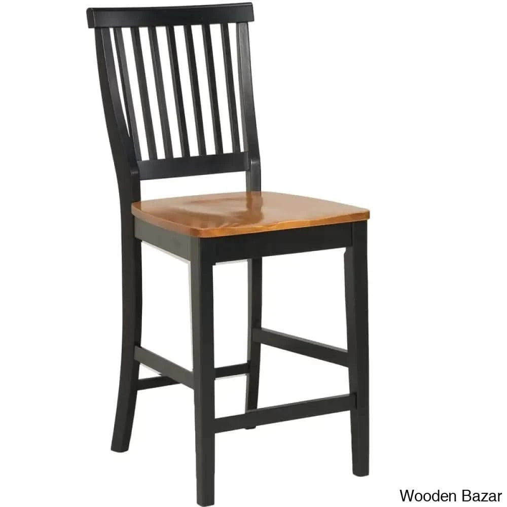 Carlousy Swivel Solid Wood Counter And Bar Stool Distressed Black / (24’’ Seat Height)
