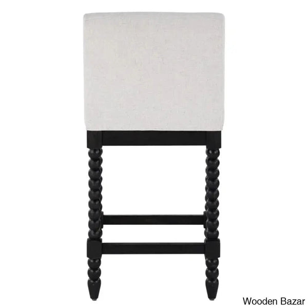 Carollyne Swivel 26’’ High Modern Farmhouse Turned Leg Beaded Counter And Bar Stool