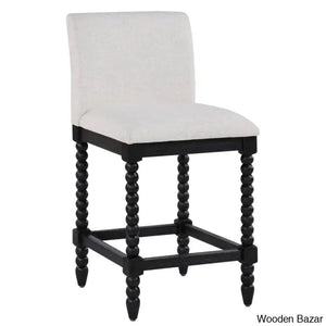 Carollyne Swivel 26’’ High Modern Farmhouse Turned Leg Beaded Counter And Bar Stool