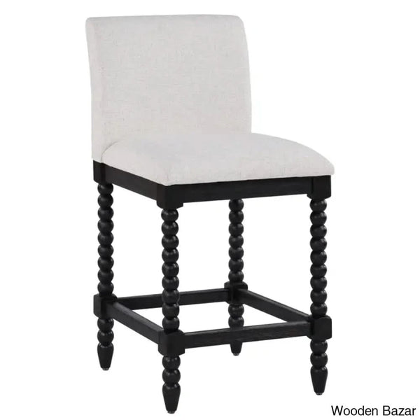 Carollyne Swivel 26’’ High Modern Farmhouse Turned Leg Beaded Counter And Bar Stool