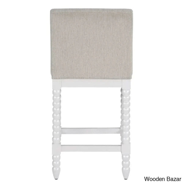Carollyne Swivel 26’’ High Modern Farmhouse Turned Leg Beaded Counter And Bar Stool
