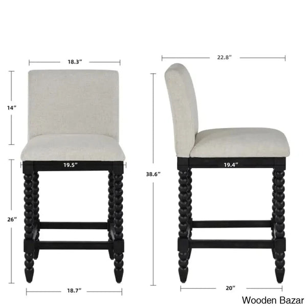 Carollyne Swivel 26’’ High Modern Farmhouse Turned Leg Beaded Counter And Bar Stool