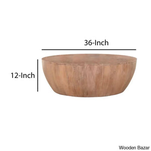 Cassius Solid Wood Single Drum Coffee Table Center Table