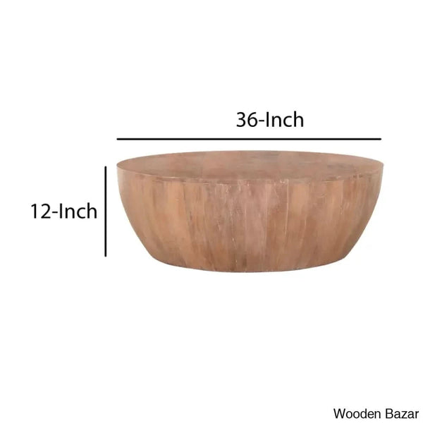Cassius Solid Wood Single Drum Coffee Table Center Table