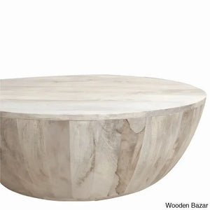 Cassius Solid Wood Single Drum Coffee Table Center Table