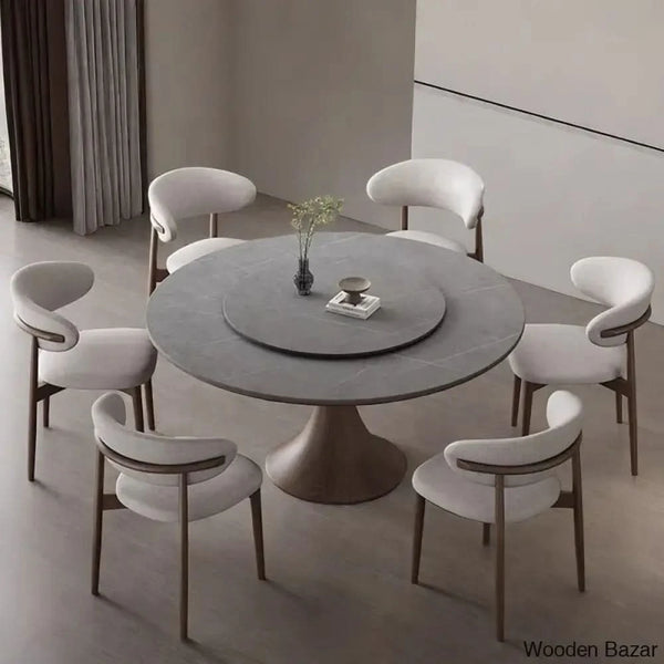 Cavalon New 4 & 6 Seater Pedestal Dining Set - Wooden Bazar