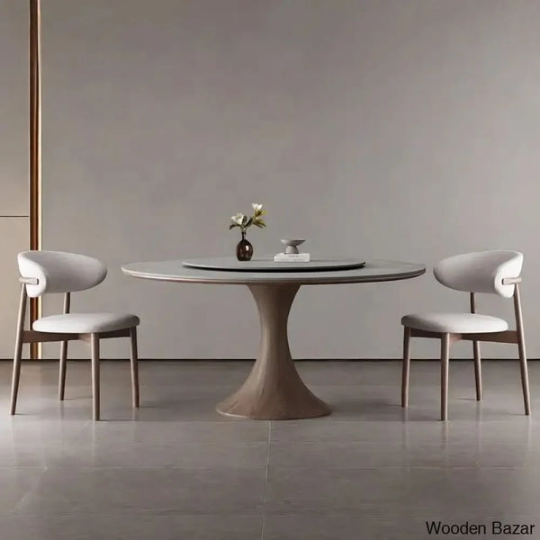 Cavalon New 4 & 6 Seater Pedestal Dining Set - Wooden Bazar