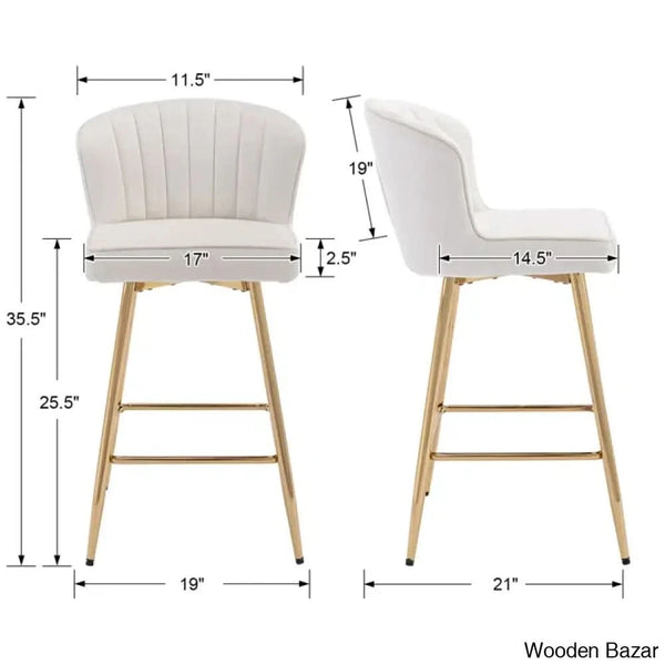 Cavillz Swivel Upholstered 25.5’’ Counter And Bar Stool With Metal Frame