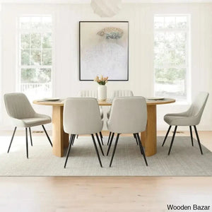Ceder Luxury 6 Seater Dining Table Set - Wooden Bazar Oak
