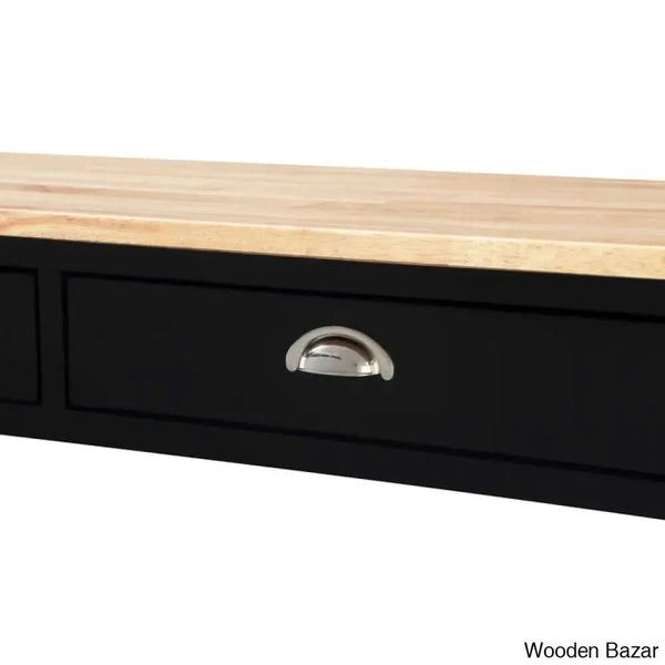 Celia 45’’ Kitchen Cart With Butcher Block Top And Locking Wheels Trolley Cart Cabinet Kitchen
