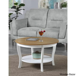 Chadwick 30’’ Coffee Table With Shelf And Center Table Driftwood White
