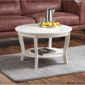 Chadwick 30’’ Coffee Table With Shelf And Center Table White