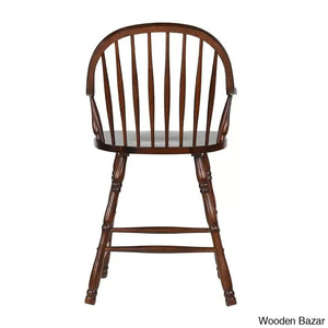Chaggaia Swivel Solid Wood 24’’ Counter And Bar Stool (Set Of 2)