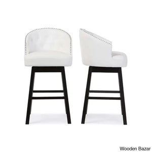 Chaimz Upholstered 30.62’’ Counter Stool With Solid Wood Frame (Set Of 2)