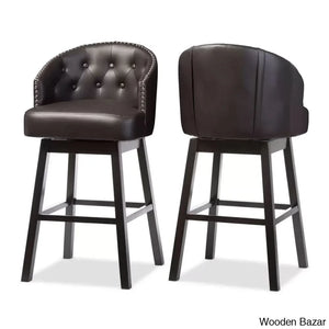 Chaimz Upholstered 30.62’’ Counter Stool With Solid Wood Frame (Set Of 2)