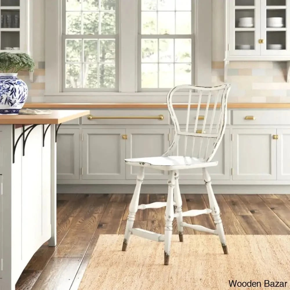 Chamberlainc Swivel 24’’ Counter And Bar Stool White / (29.75’’ Seat Height)