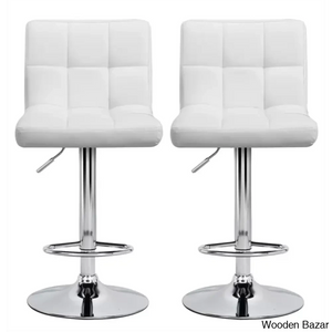 Chandresho Swivel Upholstered Adjustable Height Counter Stool With Metal Frame (Set Of 2)