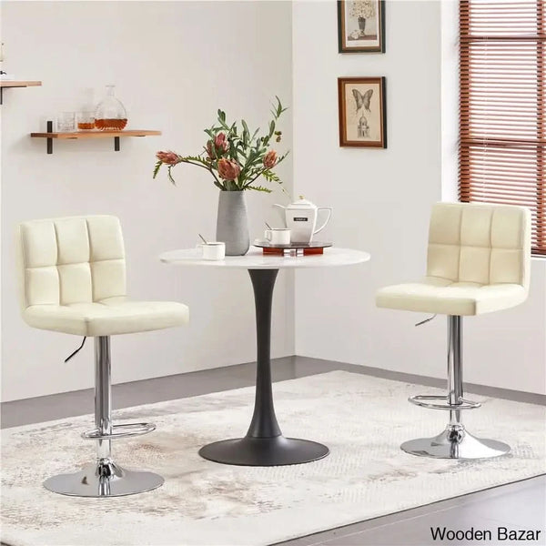 Chandresho Swivel Upholstered Adjustable Height Counter Stool With Metal Frame (Set Of 2)