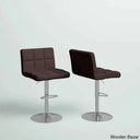Chandresho Swivel Upholstered Adjustable Height Counter Stool With Metal Frame (Set Of 2) Brown