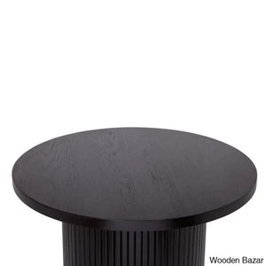 Charleily Pedestal Wood Round Coffee And Center Table