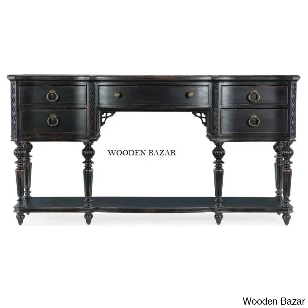 Glass Console table - Wood Table