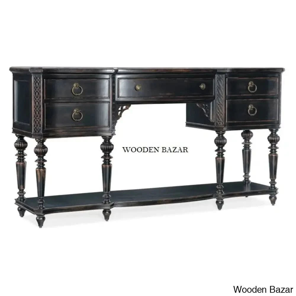 Glass Console table - Wood Table