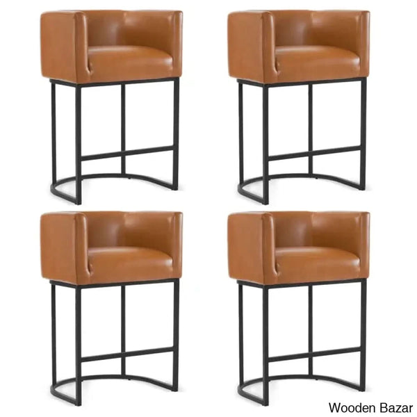 Charneys Swivel Upholstered 27’’ Counter And Bar Stool (Set Of 4)