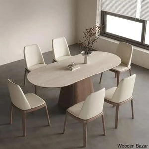 Chatillion 6 Seater Modern Slate Dining Table Set Sleek And Chairs For Minimalist Spaces