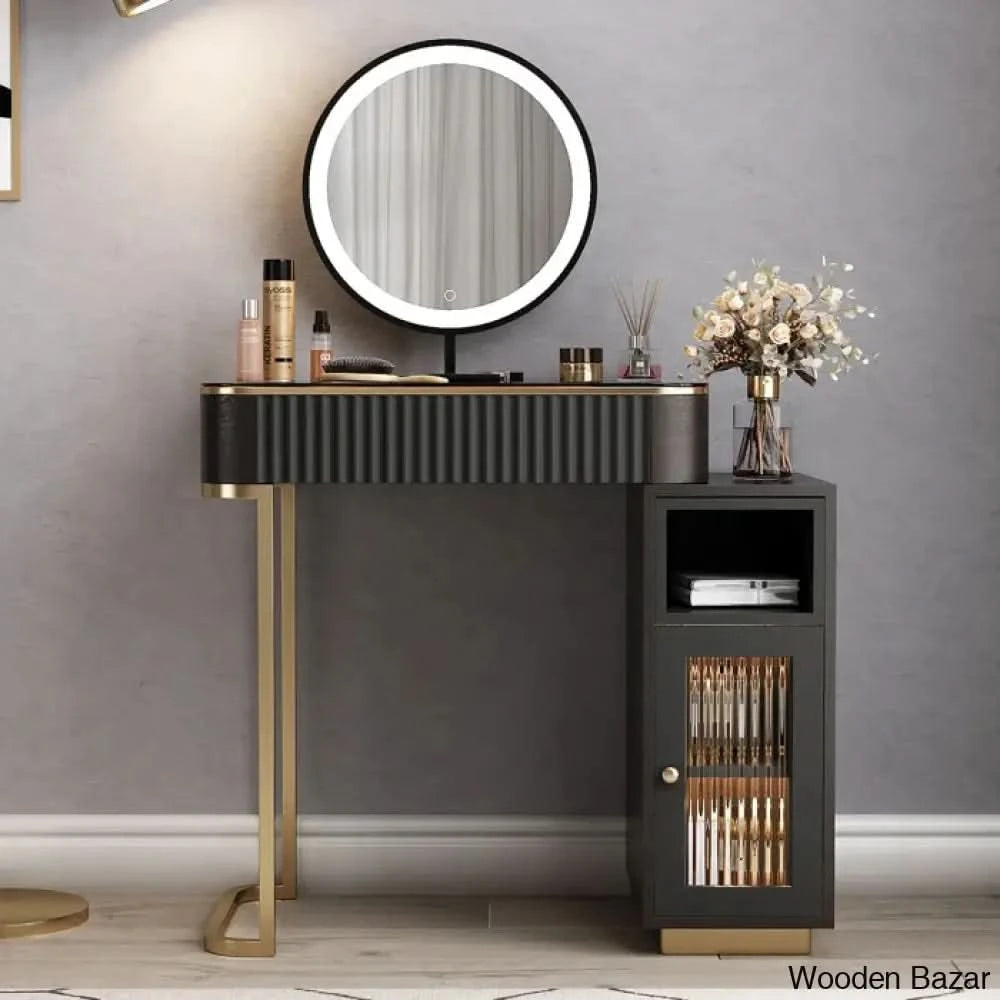 Chiquitha Vanity Dressing Table With Lighted Mirror
