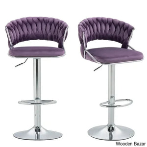Christalo Swivel Upholstered Adjustable Height Counter And Bar Stool With Metal Frame (Set Of 2)