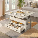 Chumani Coffee Table Cum Dining Table With Storage Lift Top And Center For Living Room Gray