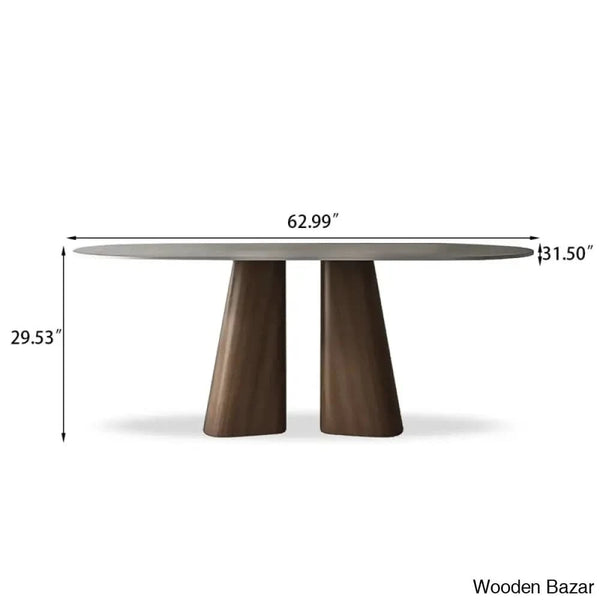Churchill 4 Seater Stone Top Double Pedestal Dining Set