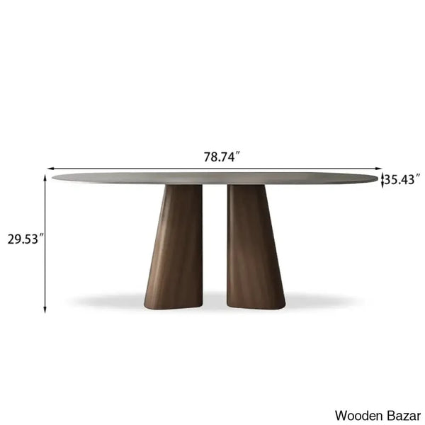 Churchill 4 Seater Stone Top Double Pedestal Dining Set