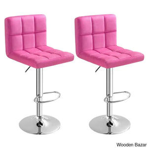 Colebrooko Swivel Upholstered Adjustable Height Counter And Bar Stool With Metal Frame (Set Of 2)