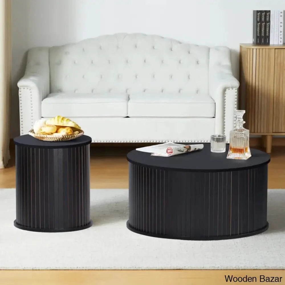 Corienene 2 - Piece Living Room Table Set Coffee And Center Black