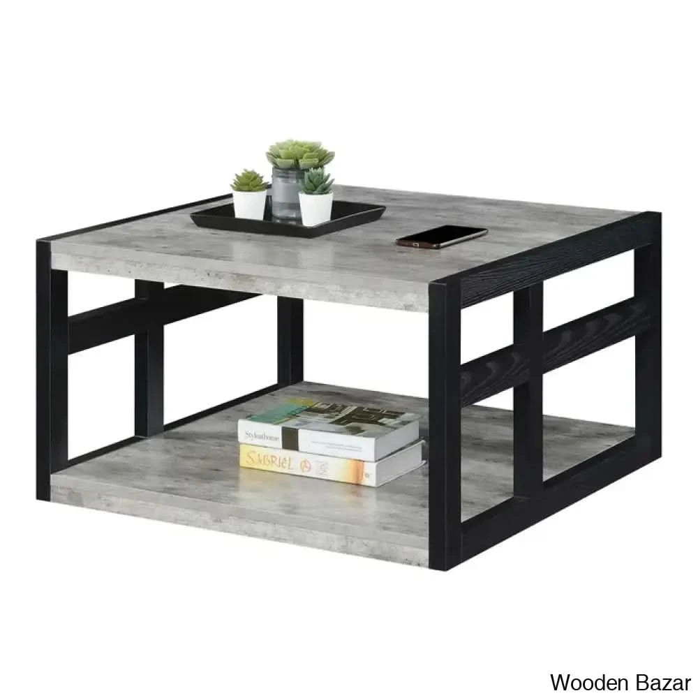 Corralitosx Floor Shelf Coffee And Center Table Faux Birch / 18’’ H X 31.5’’ L