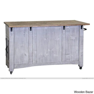 Corson Solid Wood Kitchen Island Trolley Cart Cabinet Kitchen Island With Storage