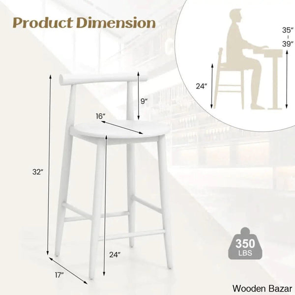 Cosetway Swivel Bar Chair Counter Height Stools Set Of 2 With Acacia Wood Frame Supporting Leg And