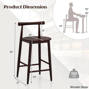 Cosetway Swivel Bar Chair Counter Height Stools Set Of 2 With Acacia Wood Frame Supporting Leg And