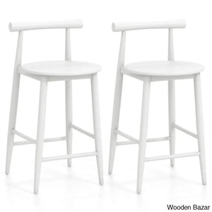 Cosetway Swivel Bar Chair Counter Height Stools Set Of 2 With Acacia Wood Frame Supporting Leg And